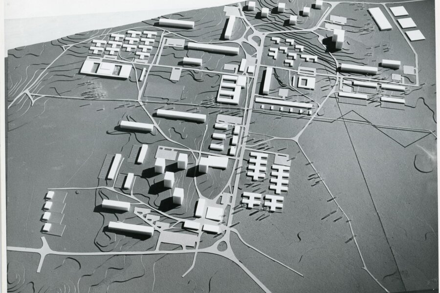 Pentti Ahola: severní sídliště v Tapiole, plán zástavby, 1958